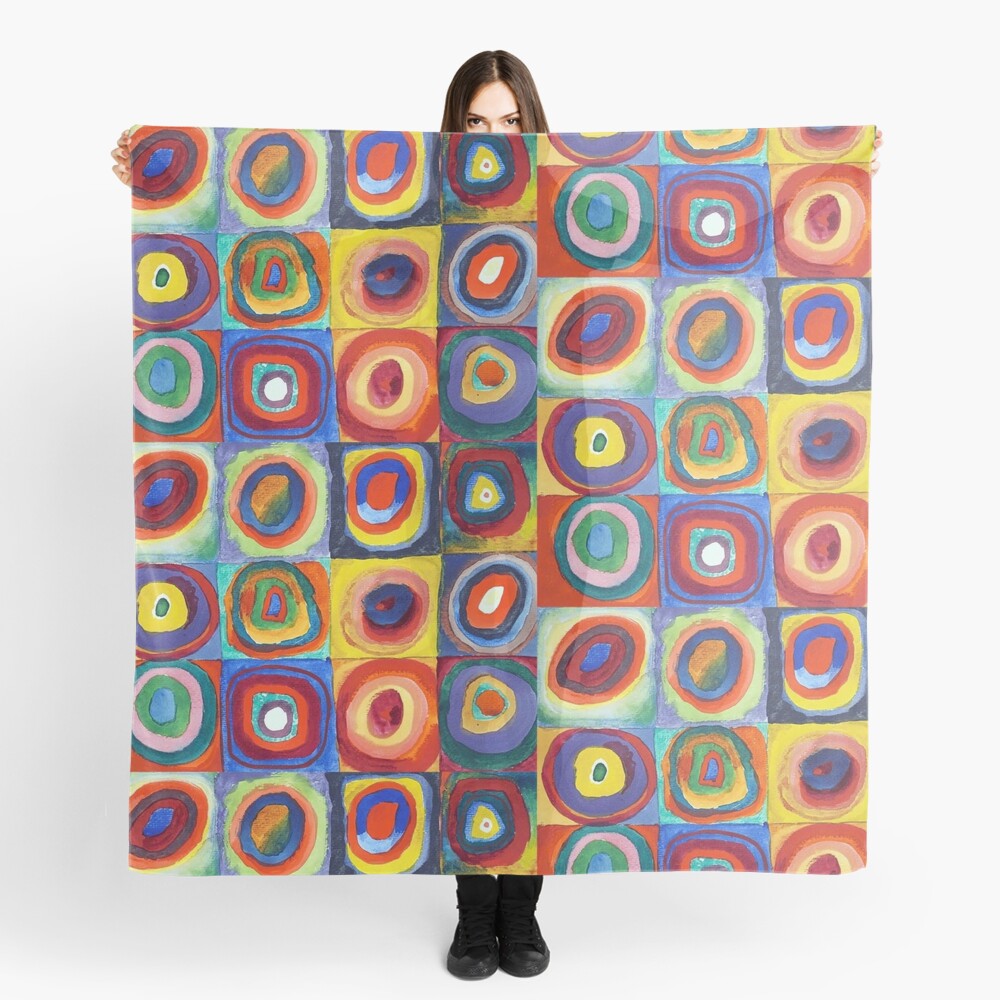 Wassily Kandinsky - Color Study, Squares with Concentric Circles - Bauhaus Art Scarf