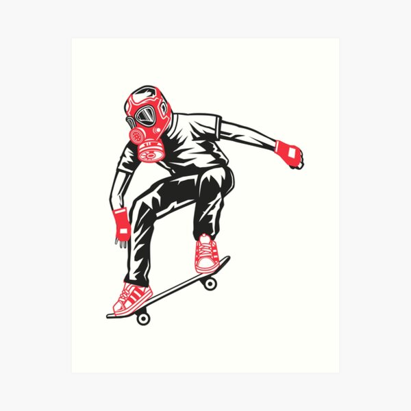 Cute teen boy with skateboard Art Print by Anna Om - Fine Art America