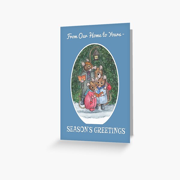 Artikel-Vorschau von Weihnachtssüsse Maus-Familie Carol-Singers Jahreszeit-Grüße, designt und verkauft von Judy Adamson.
