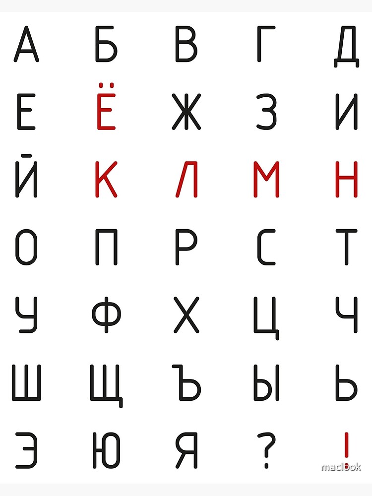 russian alphabet with pun art board print by maclook redbubble