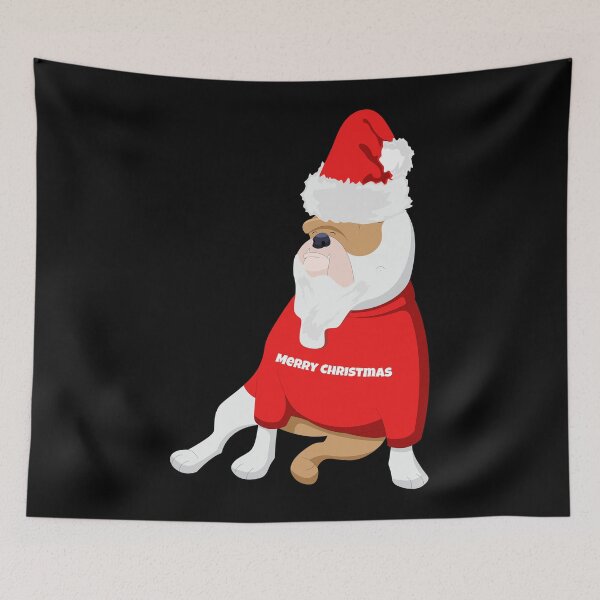 Item preview, Bulldog Santa Claus Christmas disguise designed and sold by emphatic.