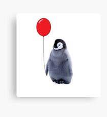 baby penguin with a balloon Metal Print