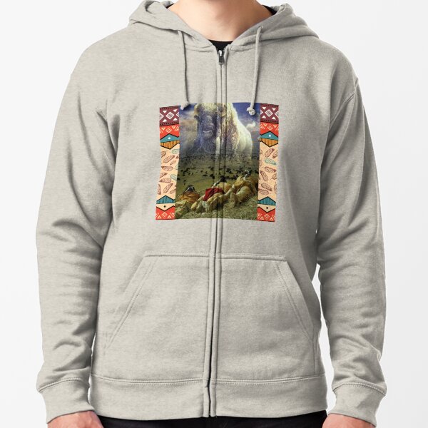 Spirit Of The Great White Buffalo  Zipped Hoodie