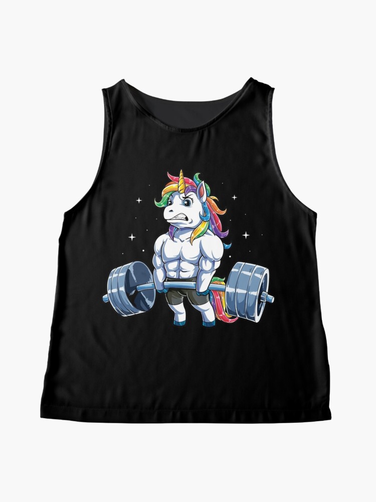 Unicorn Weightlifting T shirt Fitness Gym Deadlift Rainbow Gifts Party Men  Women Sleeveless Top for Sale by LiqueGifts