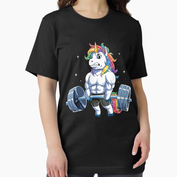 Item preview, Unicorn Weightlifting T shirt Fitness Gym Deadlift Rainbow Gifts Party Men Women designed and sold by LiqueGifts.