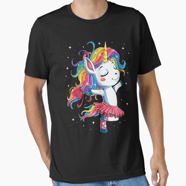 Vista previa del artículo con la obra «Bailarina de ballet Unicornio camiseta Niños Chicas Rainbow Bailarina Regalos Fiesta Hombres Mujeres», diseñado y vendido por LiqueGifts.