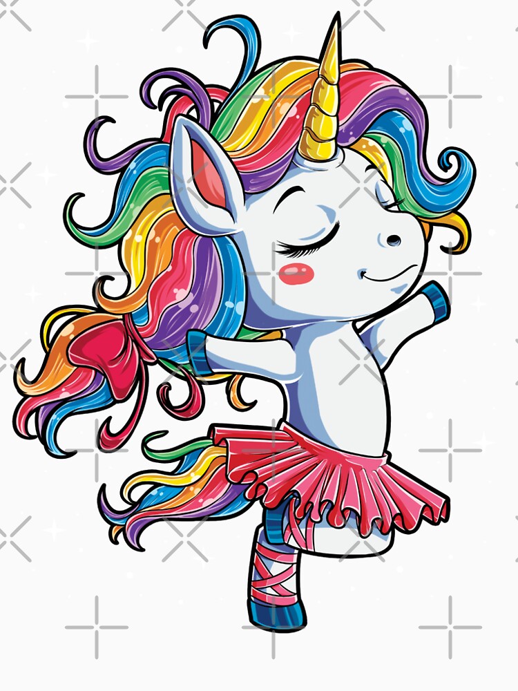 "Ballet Dancer Unicorn T shirt Kids Girls Rainbow Ballerina Gifts Party