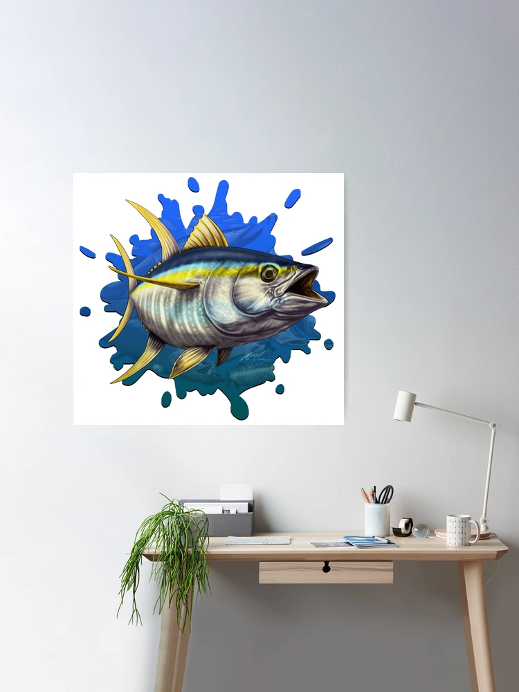 Yellowfin Tuna Many Fish Splash Poster for Sale by wrapgraphics