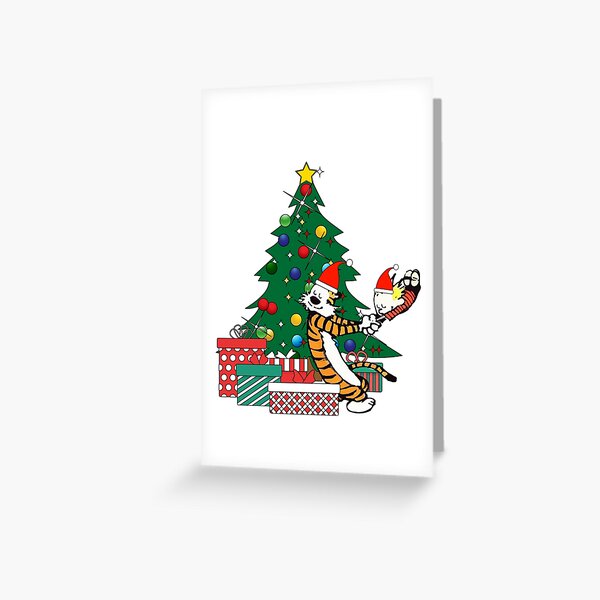 Artikel-Vorschau von Calvin und Hobbes um den Weihnachtsbaum, designt und verkauft von Nova5.