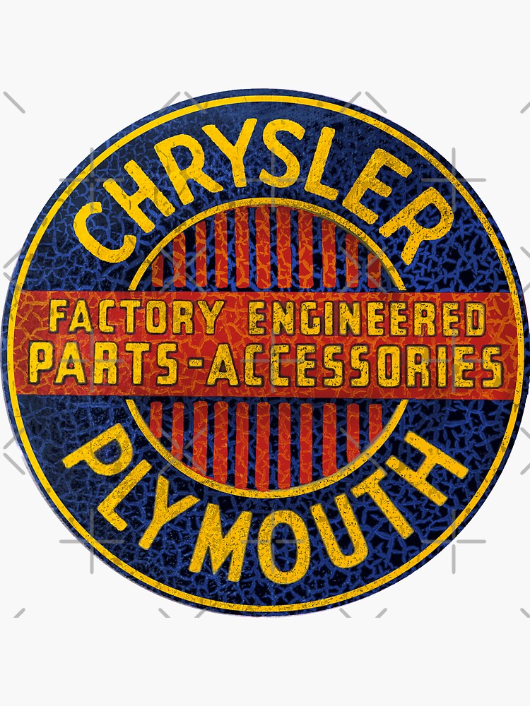 Chrysler Plymouth Vintage Service Sign Sticker By Retinaclimax