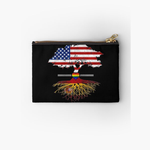 Item preview, American Grown Spanish Roots Gay Heart LGBT Pride designed and sold by Patrick Hiller.