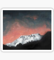 Snowy Mountains Sunset Sticker