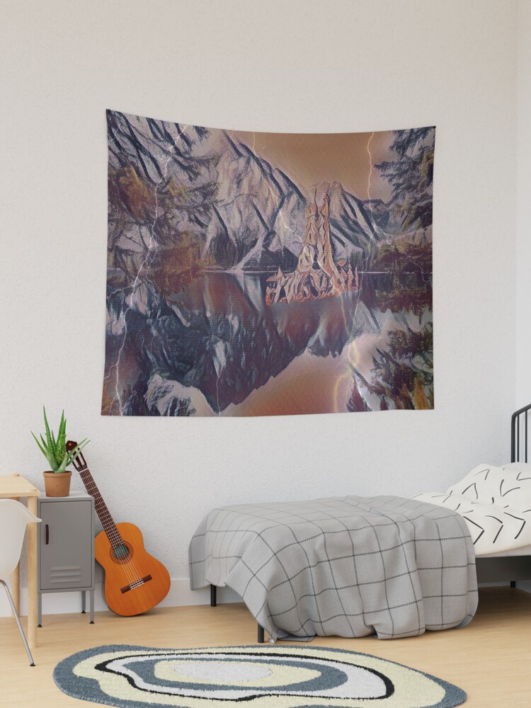 Mountain Fantasy Lake Fantasy Castle Tapestry for Sale by RonD58