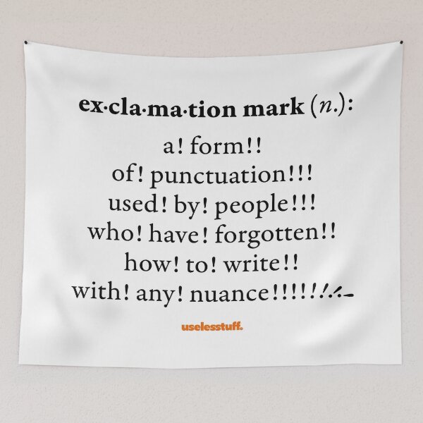 Item preview, 16667-02-BLT – Uselesstuff® Dictionary – Exclamation Mark – Unnuanced (Black) designed and sold by Uselesstuff.
