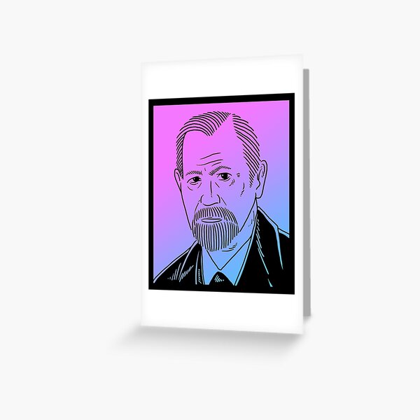 Sigmund Freud Vaporwave Pastel Goth Aesthetic Greeting Card