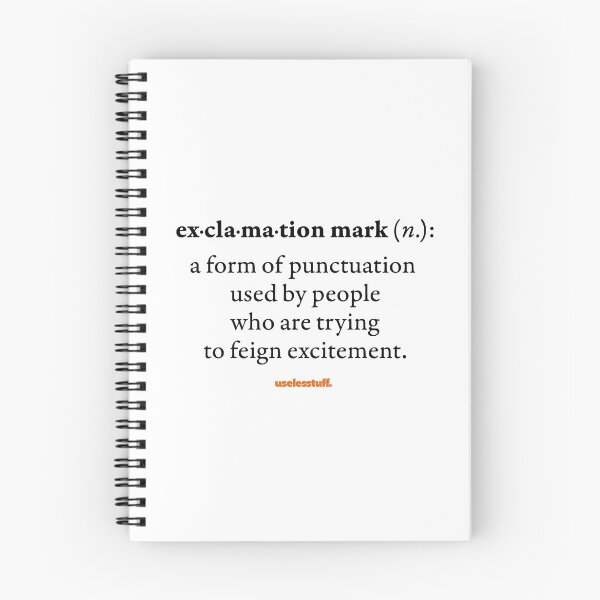 Item preview, 16667-03-BLT – Uselesstuff® Dictionary – Exclamation Mark – Feigned (Black) designed and sold by Uselesstuff.