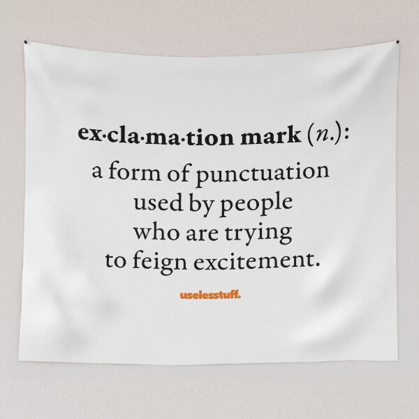 Item preview, 16667-03-BLT – Uselesstuff® Dictionary – Exclamation Mark – Feigned (Black) designed and sold by Uselesstuff.