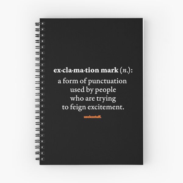 Item preview, 16667-03-BDK – Uselesstuff® Dictionary – Exclamation Mark – Feigned (White) designed and sold by Uselesstuff.