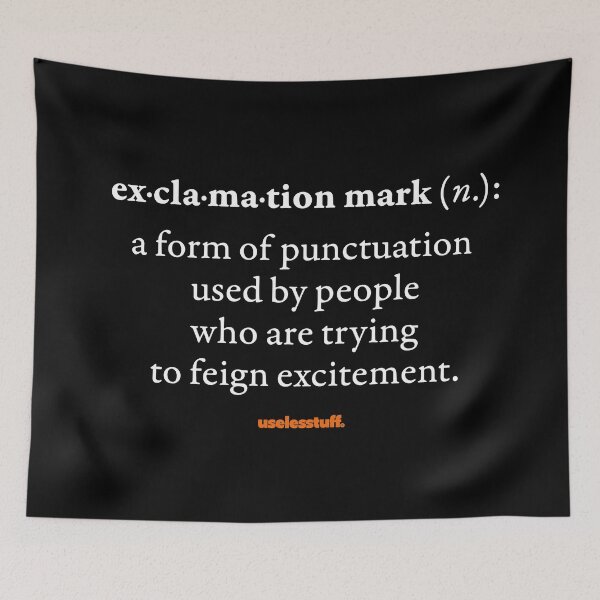 Item preview, 16667-03-BDK – Uselesstuff® Dictionary – Exclamation Mark – Feigned (White) designed and sold by Uselesstuff.