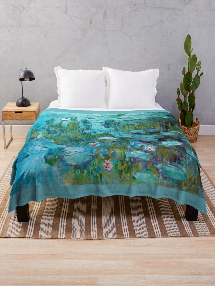 Thumbnail 1 of 6, Throw Blanket, Claude Monet - Water Lilies - Nympheas designed and sold by NewNomads.