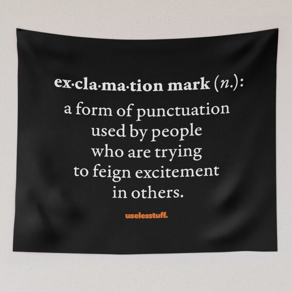 Item preview, 16667-04-BDK – Uselesstuff® Dictionary – Exclamation Mark – Refeigned (White) designed and sold by Uselesstuff.