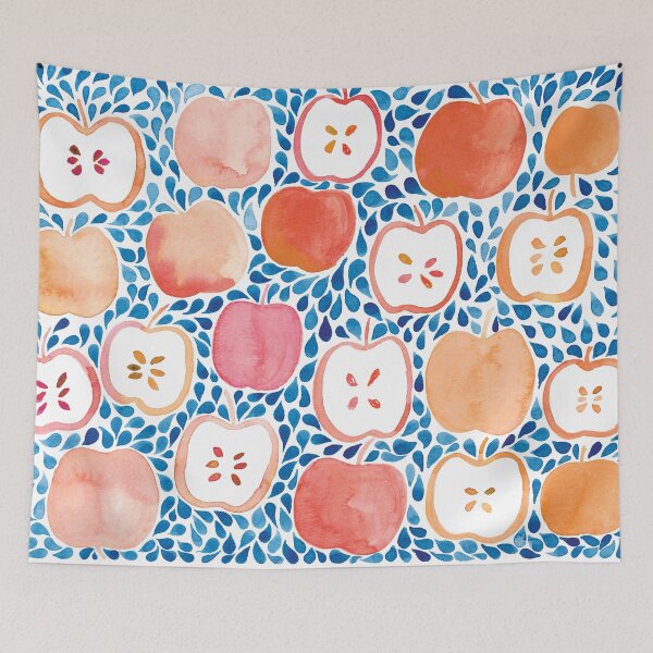 Item preview, Watercolour Apples | Blue and Orange Palette designed and sold by RebeccaFlaherty.