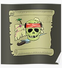pirate map Poster
