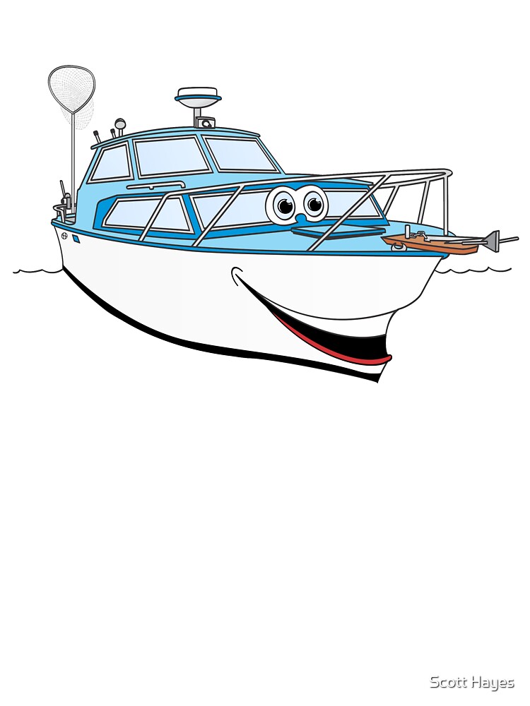 Blue Motor Boat Cartoon