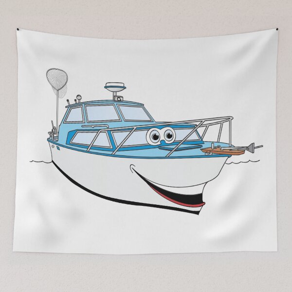 Item preview, Blue Motor Boat Cartoon designed and sold by Scott Hayes.