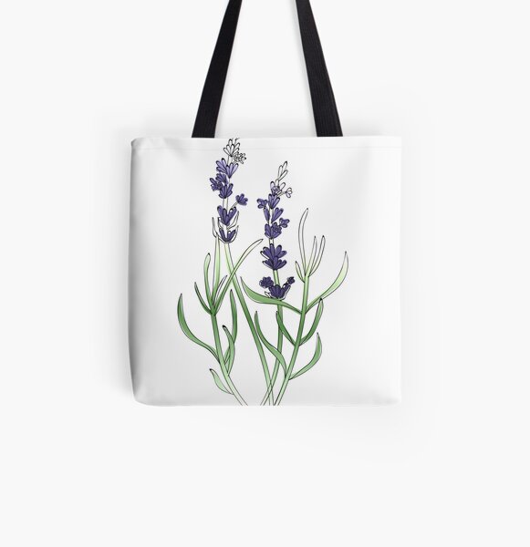 Lavendar Plant All Over Print Tote Bag