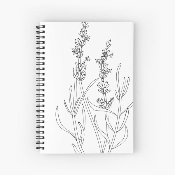 Lavendar Plant Outline Spiral Notebook