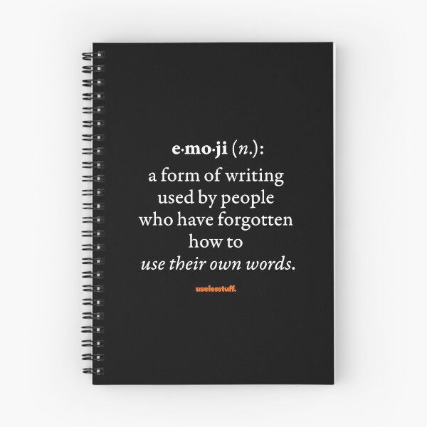 Item preview, 16668-01-BDK – Uselesstuff® Dictionary – Emoji – Writing (White) designed and sold by Uselesstuff.