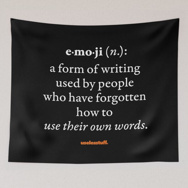 Item preview, 16668-01-BDK – Uselesstuff® Dictionary – Emoji – Writing (White) designed and sold by Uselesstuff.
