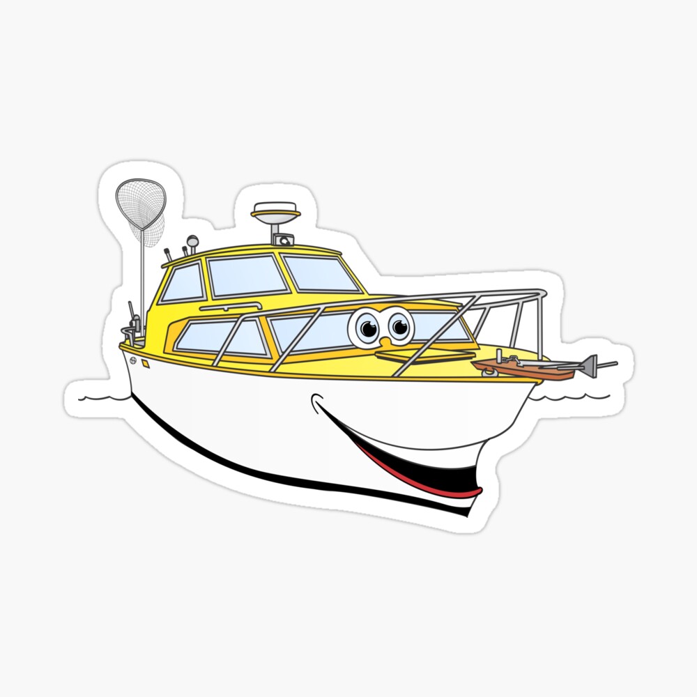 Blue Motor Boat Cartoon Greeting Card for Sale by Scott Hayes