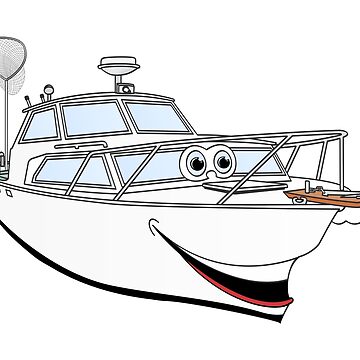 Blue Motor Boat Cartoon Greeting Card for Sale by Scott Hayes