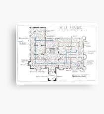 Hill House blueprint with Forever House repeated dozens of times Metal Print