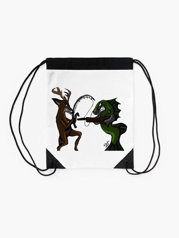 Alternate view of Huntin' an Fishin' Drawstring Bag