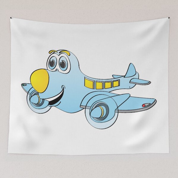 Item preview, Blue Yellow Nose Airplane Cartoon designed and sold by Scott Hayes.