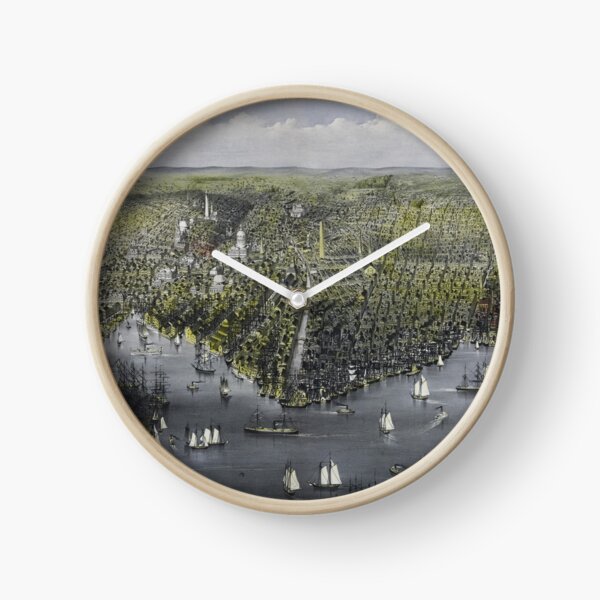 Vintage carte picturale de Baltimore MD (1880) Horloge