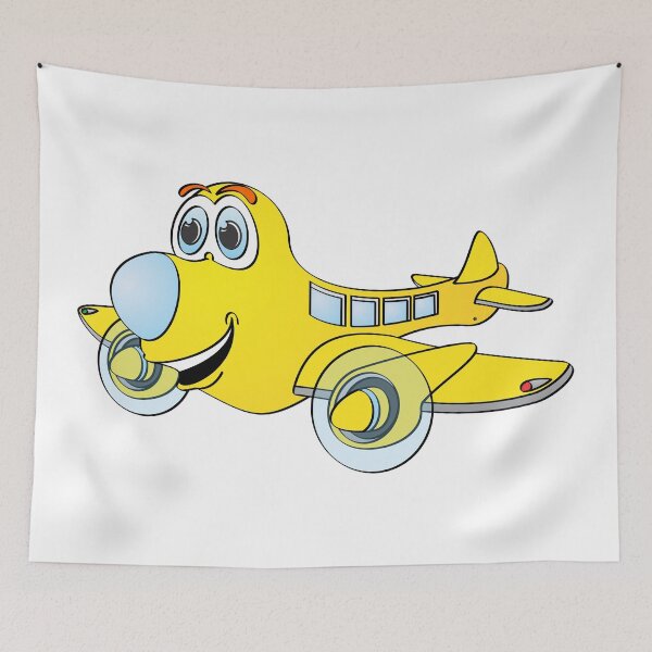 Item preview, Yellow Blue Nose Airplane Cartoon designed and sold by Scott Hayes.