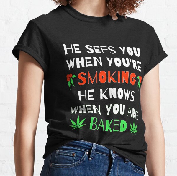 Weed und Cannabis Smoking 420 Marihuana Weihnachten Classic T-Shirt