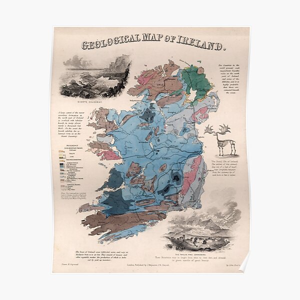 Large Map Of Ireland Poster Map Of Ireland Posters | Redbubble