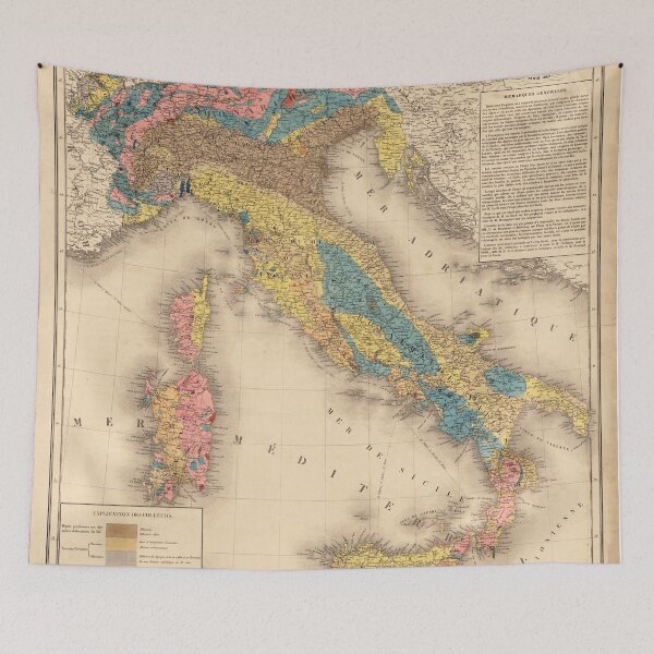 Item preview, Vintage Italy Geology Map (1844) designed and sold by BravuraMedia.