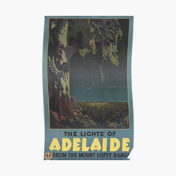 The lights of Adelaide from the Mount Lofty Ranges, circa 1935 Poster