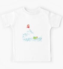 Ponyo und die Kanagawa große Welle Kinder T-Shirt