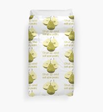 Just eat them. No talking. Duvet Cover