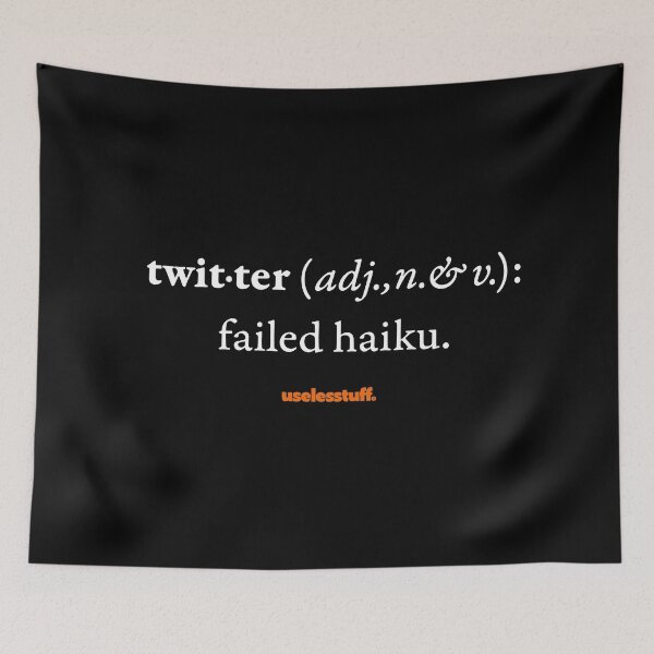Item preview, 16670-04-BDK – Uselesstuff® Dictionary – Twitter – Haiku (White) designed and sold by Uselesstuff.