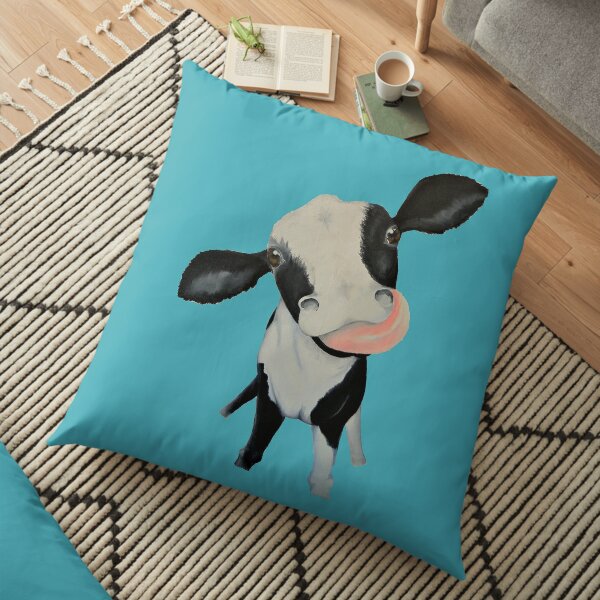 Curious Holstein Calf Floor Pillow