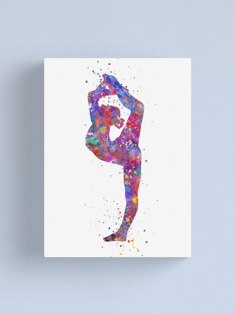 "Gymnastics girl, watercolor gymnastics, teen gift, gymnastics wall art