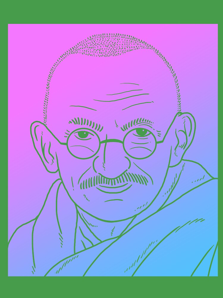 Mahatma Gandhi Indian lawyer Portrait Hand drawn line art Illustration  Stock Vector | Adobe Stock